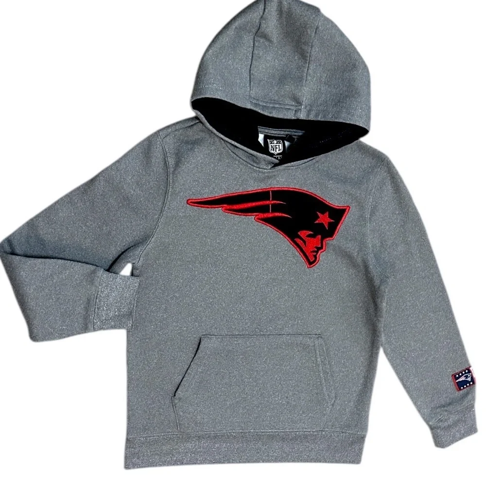 NFL New England Patriots Boy’s Logo Front Hoodie Sweatshirt Size Medium